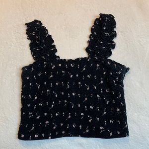 Hollister Cropped Smocked Tank Top // Size M